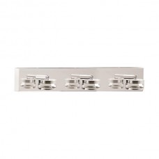 Φωτιστικό μπάνιου τουαλέτας 50cm led 3x3W (9W) τοίχου 3CCT εναλλαγή φωτισμού (3000-4000-6000K) απλίκα καθρέφτη χρώματος νίκελ στεγανό IP44