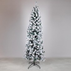Χριστουγεννιάτικο δέντρο χιονισμένο 240cm (2,40 μέτρα) πράσινο Akita πολυτελείας pvc διάμετρο 84cm μεταλλική βάση και 732 κλαδιά