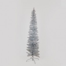 Χριστουγεννιάτικο δέντρο ασημί 180cm (1,80 μέτρα) super slim pvc διάμετρο 48cm μεταλλική βάση και 260 κλαδιά