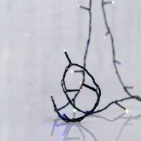 Χριστουγεννιάτικα 96 led λαμπάκια χρωματιστά με ηλιακό συλλέκτη και αισθητήρα φωτός flash πρόγραμμα και πράσινο καλώδιο 950cm στεγανά IP44