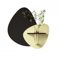 Φωτιστικό διακοσμητικός πίνακας 53x50cm 3D led 16W τοίχου με βάζο και φυτό 3CCT εναλλαγή φωτισμού (3000-4000-6000K) 1600lumens χρώματος μαύρο μπεζ