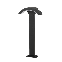 Φωτιστικό led 18W καμπυλωτό δαπέδου 60cm κολώνα (κολωνάκι) κήπου εξωτερικού χώρου θερμό λευκό φως 3000Κ χυτό αλουμινίου χρώματος μαύρο