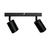 Φωτιστικό σπότ (spot) 26cm μπάρα (ράγα) αλουμινίου οροφής δίφωτo 2xGU10 χρώματος μαύρο σειρά Urban