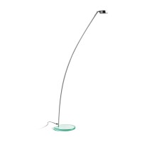 Φωτιστικό δαπέδου ύψος 130cm χρώματος νίκελ ματ με γυάλινη βάση Φ22cm και ντουί λάμπας GX53