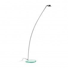 Φωτιστικό δαπέδου ύψος 130cm χρώματος νίκελ ματ με γυάλινη βάση Φ22cm και ντουί λάμπας GX53 Φωτιστικό δαπέδου ύψος 130cm χρώματος νίκελ ματ με γυάλινη βάση Φ22cm και ντουί λάμπας GX53