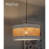 Φωτιστικό μονόφωτο κρεμαστό rattan bamboo κυκλικό natural με διαστάσεις Φ40cmx20cm και ντουί E27 για λάμπες led