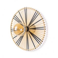 Φωτιστικό μονόφωτο με διαστάσεις Φ41cmx8cm απλίκα τοίχου ή οροφής rattan bamboo κυκλικό natural και ντουί E27 για λάμπες led Φωτιστικό μονόφωτο με διαστάσεις Φ41cmx8cm απλίκα τοίχου ή οροφής rattan bamboo κυκλικό natural και ντουί E27 για λάμπες led