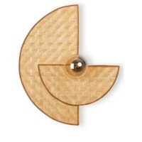 Φωτιστικό μονόφωτο με 2 μισοφέγγαρα 60x50x8cm απλίκα τοίχου rattan bamboo natural και ντουί E27 για λάμπες led Φωτιστικό μονόφωτο με 2 μισοφέγγαρα 60x50x8cm απλίκα τοίχου rattan bamboo natural και ντουί E27 για λάμπες led