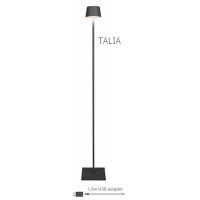 Φωτιστικό δαπέδου (επιδαπέδιο) 120cm μπαταρίας led 2W θερμό φως 3000Κ 170lumens επαναφορτιζόμενο μαύρο ντιμαριζόμενο (dimmable) IP65