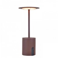 Φωτιστικό γραφείου led 22cm καφέ σκουριά 2W θερμό φως 3000Κ 216lumens επαναφορτιζόμενο μπαταρίας επιτραπέζιο τύπου μανιτάρι ντιμαριζόμενο (dimmable)