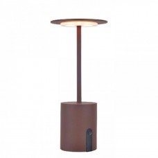 Φωτιστικό γραφείου led 22cm καφέ σκουριά 2W θερμό φως 3000Κ 216lumens επαναφορτιζόμενο μπαταρίας επιτραπέζιο τύπου μανιτάρι ντιμαριζόμενο (dimmable)