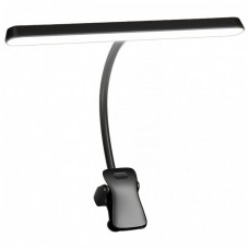 Φωτιστικό γραφείου led 29cm με κλιπ μανταλάκι 2,1W μαύρο 3CCT 150lumens επαναφορτιζόμενο μπαταρίας επιτραπέζιο ντιμαριζόμενο (dimmable)