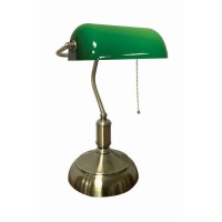 Φωτιστικό πορτατίφ κλασικό γραφείου χρώματος μπρονζέ με πράσινο γυαλί επιτραπέζιο και Ε27 ντουί Φωτιστικό πορτατίφ κλασικό γραφείου χρώματος μπρονζέ με πράσινο γυαλί επιτραπέζιο και Ε27 ντουί