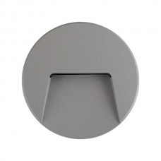 Led φωτιστικό 3W 230V Φ13,5cm εξωτερικού χώρου απλίκα τοίχου διαδρόμου φυσικό φώς 4000Κ πλαστικό χρώμα γκρι στεγανό IP65 στρογγυλό με κάλυπτρο