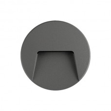 Led φωτιστικό 3W 230V Φ13,5cm εξωτερικού χώρου απλίκα τοίχου διαδρόμου φυσικό φώς 4000Κ πλαστικό χρώμα γραφίτης στεγανό IP65 στρογγυλό με κάλυπτρο