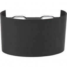 Φωτιστικό απλίκα τοίχου led up down πάνω κάτω mini 4W (4x1W) μαύρο οβάλ 12x8cm (επίτοιχο) 3000Κ θερμό φως στεγανό IP54