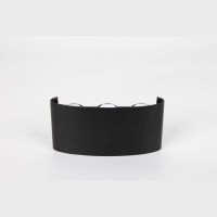 Φωτιστικό mini απλίκα τοίχου led up down πάνω κάτω 6W (6x1W) μαύρο οβάλ 17x8cm (επίτοιχο) 3000Κ θερμό φως στεγανό IP54