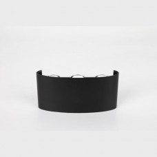 Φωτιστικό mini απλίκα τοίχου led up down πάνω κάτω 6W (6x1W) μαύρο οβάλ 17x8cm (επίτοιχο) 3000Κ θερμό φως στεγανό IP54