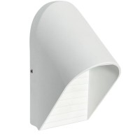 Φωτιστικό λευκό απλίκα τοίχου led αλουμινίου κυρτή προς τα κάτω 5W οβάλ 14,5x9,5cm (επίτοιχο) 3000Κ θερμό φως στεγανό IP54 εξωτερικού χώρου