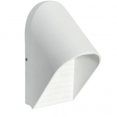 Φωτιστικό λευκό απλίκα τοίχου led αλουμινίου κυρτή προς τα κάτω 5W οβάλ 14,5x9,5cm (επίτοιχο) 3000Κ θερμό φως στεγανό IP54 εξωτερικού χώρου