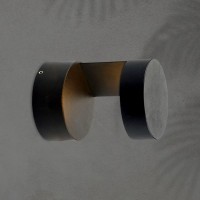 Φωτιστικό απλίκα led 9W 3000Κ θερμό φως κυκλική τοίχου (επίτοιχο) Φ10,8x15cm αλουμινίου χρώματος μαύρο στεγανό IP54 300lumens