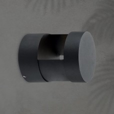 Φωτιστικό απλίκα led 9W 3000Κ θερμό φως κυκλική τοίχου (επίτοιχο) up down πάνω κάτω Φ10,8x15cm αλουμινίου χρώματος μαύρο στεγανό IP54