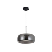 Φωτιστικό μονόφωτο Φ33cm κρεμαστό led 12W με γυαλί 3CCT αλλαγή φωτισμού από τον διακόπτη σε θερμό φυσικό ή ψυχρό (3000Κ-4000Κ-6000Κ) χρώματος μαύρο