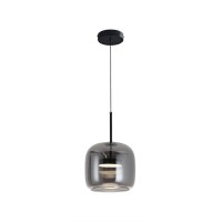 Φωτιστικό μονόφωτο Φ26cm κρεμαστό led 12W με γυαλί 3CCT αλλαγή φωτισμού από τον διακόπτη σε θερμό φυσικό ή ψυχρό (3000Κ-4000Κ-6000Κ) χρώματος μαύρο