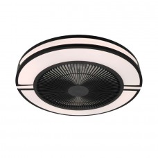 Ανεμιστήρας οροφής μαύρος πλαφονιέρα 72W (55W led-17W DC μοτέρ) Φ50cm με κοντρόλ 3CCT αλλαγή φωτισμού σε θερμό φυσικό ή ψυχρό και αντίστροφη περιστροφή