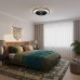 Ανεμιστήρας οροφής μαύρος πλαφονιέρα 72W (55W led-17W DC μοτέρ) Φ50cm με κοντρόλ 3CCT αλλαγή φωτισμού σε θερμό φυσικό ή ψυχρό και αντίστροφη περιστροφή