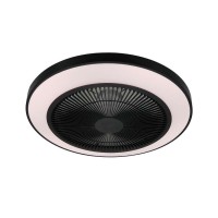 Ανεμιστήρας οροφής Φ49cm μαύρος πλαφονιέρα 72W (55W led-17W DC μοτέρ) με κοντρόλ 3CCT αλλαγή φωτισμού σε θερμό φυσικό ή ψυχρό και αντίστροφη περιστροφή