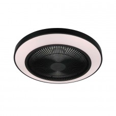 Ανεμιστήρας οροφής Φ49cm μαύρος πλαφονιέρα 72W (55W led-17W DC μοτέρ) με κοντρόλ 3CCT αλλαγή φωτισμού σε θερμό φυσικό ή ψυχρό και αντίστροφη περιστροφή
