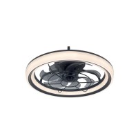 Ανεμιστήρας οροφής Φ47cm μαύρος πλαφονιέρα 72W (55W led-17W DC μοτέρ) με κοντρόλ 3CCT αλλαγή φωτισμού σε θερμό φυσικό ή ψυχρό και αντίστροφη περιστροφή
