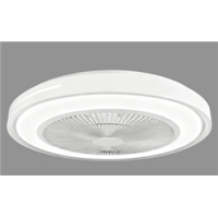 Ανεμιστήρας οροφής λευκός 12W DC πλαφονιέρα Φ46cm με κοντρόλ στρογγυλός led φως 24W (επιλογή χρώματος και RGB) 5 πτερύγια και αντίθετη περιστροφή