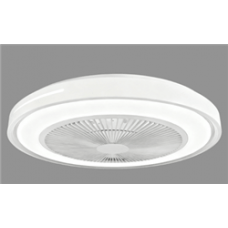 Ανεμιστήρας οροφής λευκός 12W DC πλαφονιέρα Φ46cm με κοντρόλ στρογγυλός led φως 24W (επιλογή χρώματος και RGB) 5 πτερύγια και αντίθετη περιστροφή