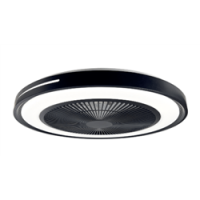 Ανεμιστήρας οροφής μαύρος 12W DC πλαφονιέρα Φ46cm με κοντρόλ στρογγυλός led φως 24W (επιλογή χρώματος και RGB) 5 πτερύγια και αντίθετη περιστροφή