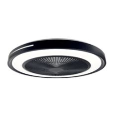 Ανεμιστήρας οροφής μαύρος 12W DC πλαφονιέρα Φ46cm με κοντρόλ στρογγυλός led φως 24W (επιλογή χρώματος και RGB) 5 πτερύγια και αντίθετη περιστροφή