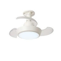 Ανεμιστήρας οροφής mini 15W DC moter λευκός Φ42cm led φως 18W ανοιγοκλειόμενες φτερωτές βιδωτός σε ντουί Ε27 και κοντρόλ (τηλεχειριστήριο)