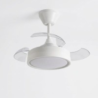 Ανεμιστήρας οροφής 30W DC moter λευκός Φ70cm led φως 24W ανοιγοκλειόμενες φτερωτές με κοντρόλ (τηλεχειριστήριο) και λειτουργία χειμώνα καλοκαίρι