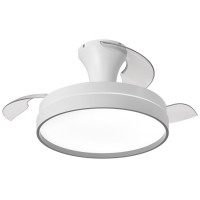 Ανεμιστήρας οροφής 28W DC moter λευκός Φ71cm led φως 43W ανοιγοκλειόμενες φτερωτές με κοντρόλ (τηλεχειριστήριο) και αντίθετη περιστροφή