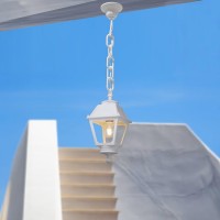 Φωτιστικό φαναράκι κρεμαστό οροφής τετράγωνο ρητίνης Fumagalli E27 κλασικού τύπου vintage 78cmx18cm χρώματος λευκό στεγανό IP55 Φωτιστικό φαναράκι κρεμαστό οροφής τετράγωνο ρητίνης Fumagalli E27 κλασικού τύπου vintage 78cmx18cm χρώματος λευκό στεγανό IP55