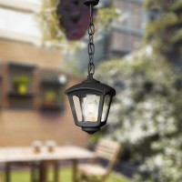 Φωτιστικό φαναράκι κρεμαστό μοντέρνο οροφής τετράγωνο ρητίνης Fumagalli E27 70cm x 20cm χρώματος μαύρο στεγανό IP55