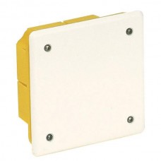 Μπουάτ χωνευτό διακλάδωσης κουτί τετράγωνο 92x92x45mm (9,2x9,2x4,5cm) χρώματος κίτρινο με λευκό καπάκι