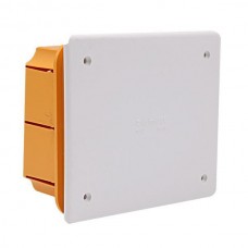 Μπουάτ χωνευτό διακλάδωσης κουτί ορθογώνιο 118x96x50mm (11,8x9,6x5cm) χρώματος κίτρινο με λευκό καπάκι