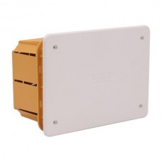 Μπουάτ κουτί χωνευτό διακλάδωσης ορθογώνιο 157x98x70mm (15,7x9,8x7cm) χρώματος κίτρινο με λευκό καπάκι