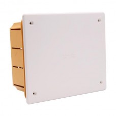 Μπουάτ κουτί χωνευτό διακλάδωσης ορθογώνιο 160x130x70mm (16x13x7cm) χρώματος κίτρινο με λευκό καπάκι