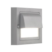 Φωτιστικό διαδρόμου απλίκα τοίχου led 6W τετράγωνο με κάλυπτρο 13,5x13,5cm πλαστικό 230V επίτοιχο γκρι 3CCT (θερμό-φυσικό-ψυχρό) φώς στεγανό IP65