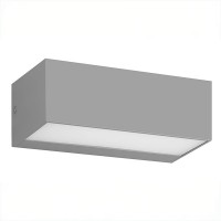 Φωτιστικό led 12W απλίκα τοίχου γκρι 23cm down (προς τα κάτω) εξωτερικού χώρου πλαστικό στεγανό IP65 3CCT (θερμό-φυσικό-ψυχρό) φως 650lumen