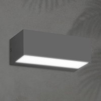 Φωτιστικό led 12W απλίκα τοίχου γραφίτης 23cm down (προς τα κάτω) εξωτερικού χώρου πλαστικό στεγανό IP65 3CCT (θερμό-φυσικό-ψυχρό) φως 650lumen