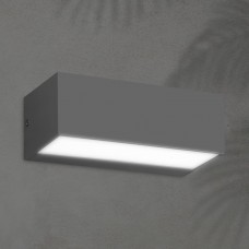 Φωτιστικό led 12W απλίκα τοίχου γραφίτης 23cm down (προς τα κάτω) εξωτερικού χώρου πλαστικό στεγανό IP65 3CCT (θερμό-φυσικό-ψυχρό) φως 650lumen